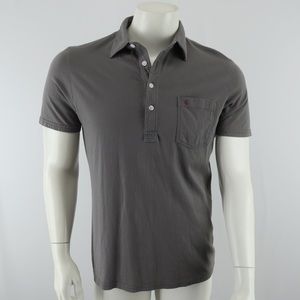 Criquet Organic Cotton Polo Shirt Mens Medium Gray (slim fit)